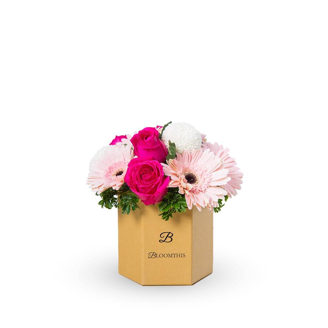 Marilyn Gerbera & Rose Flower Box (MD)