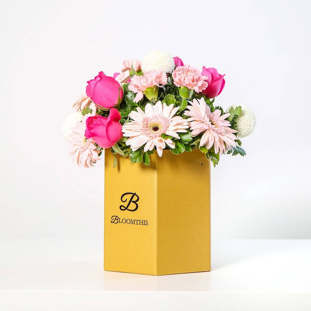 Marilyn Gerbera & Rose Flower Box (MD)